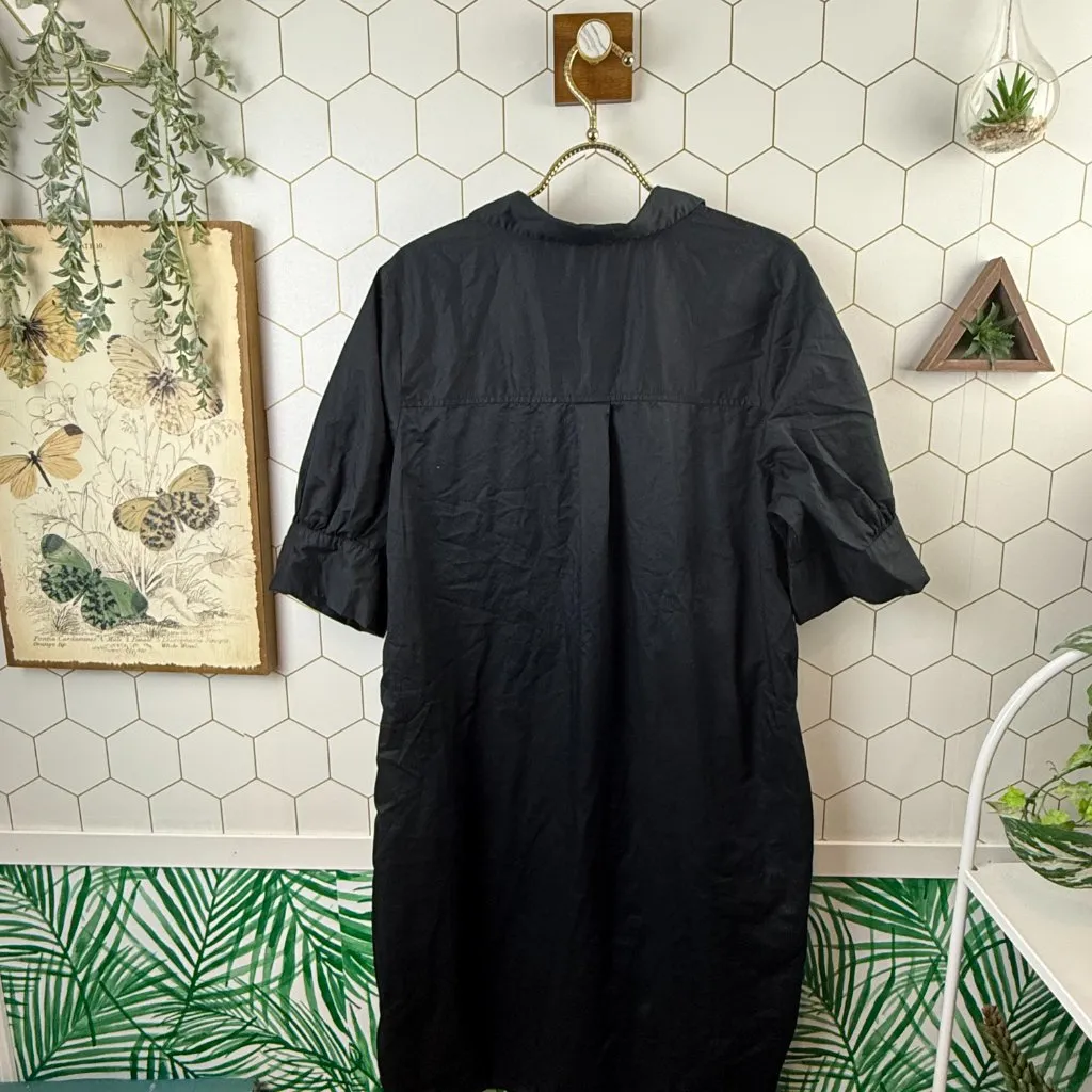 Old Navy Black Button-Front Shirt Dress - Size - Large Tall - Image 4