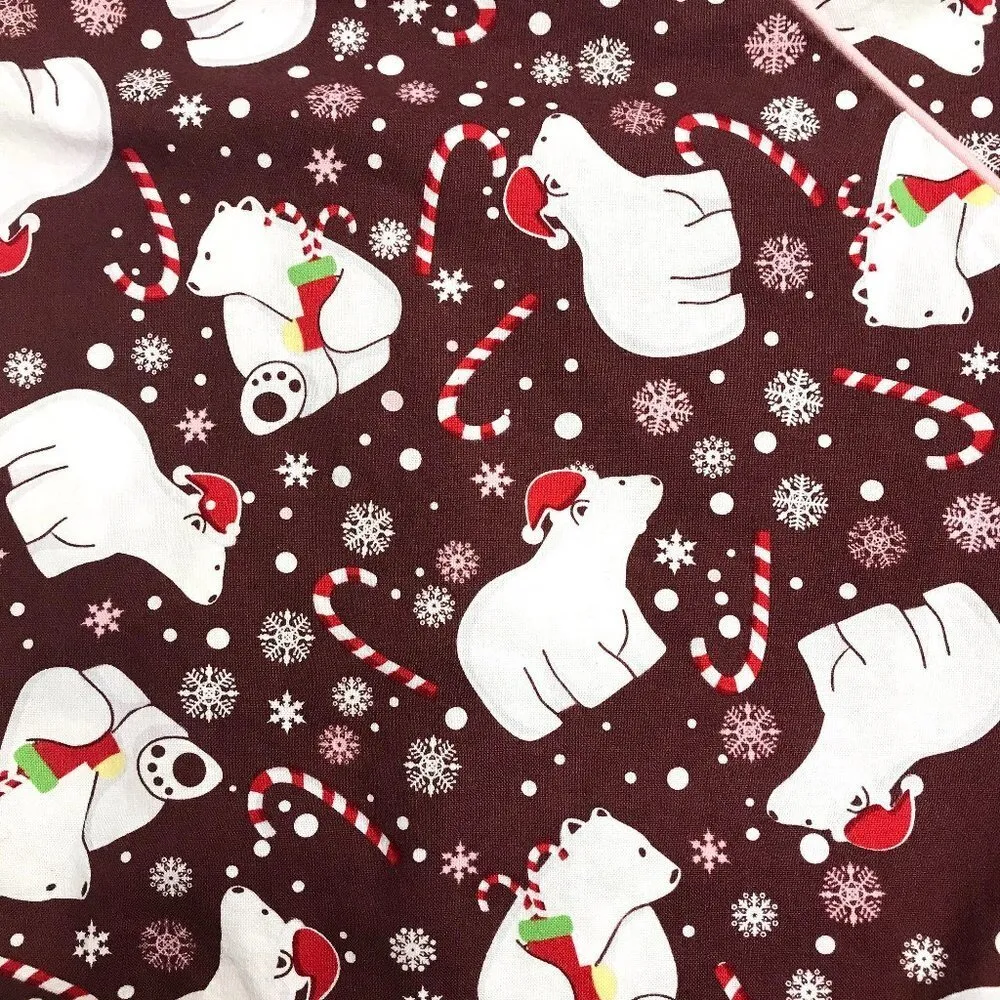 Dickies Polar Bear Christmas Scrub Top Medical Nurse Dr RN Shirt Holiday Women S - Image 3