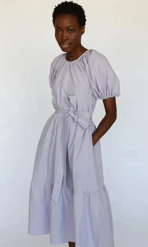 Never A Wallflower Puff Sleeve Burgundy Plaid Midi Dress Sz S Red - Image 10