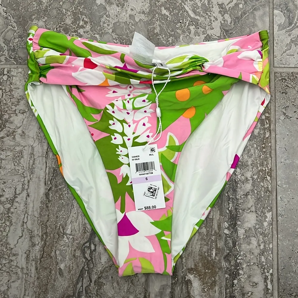 NEW Trina Turk La Palma High Waist Bikini Bottom, Size 6, New w/Tag Retail $88 - Image 2