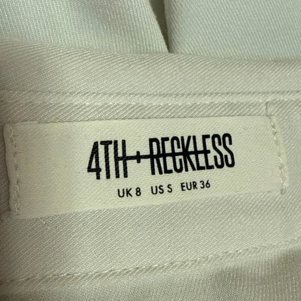 4th & Reckless White Long Sleeve Pocket Collared Button Down Shirt Blouse Top S - Image 5