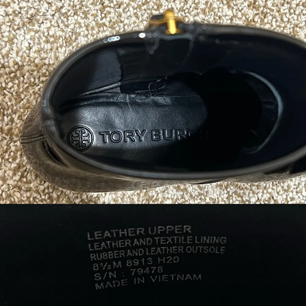 Womens Gigi Patent Stretch Ankle Boot Black and Gold Size 8.5 - Image 14