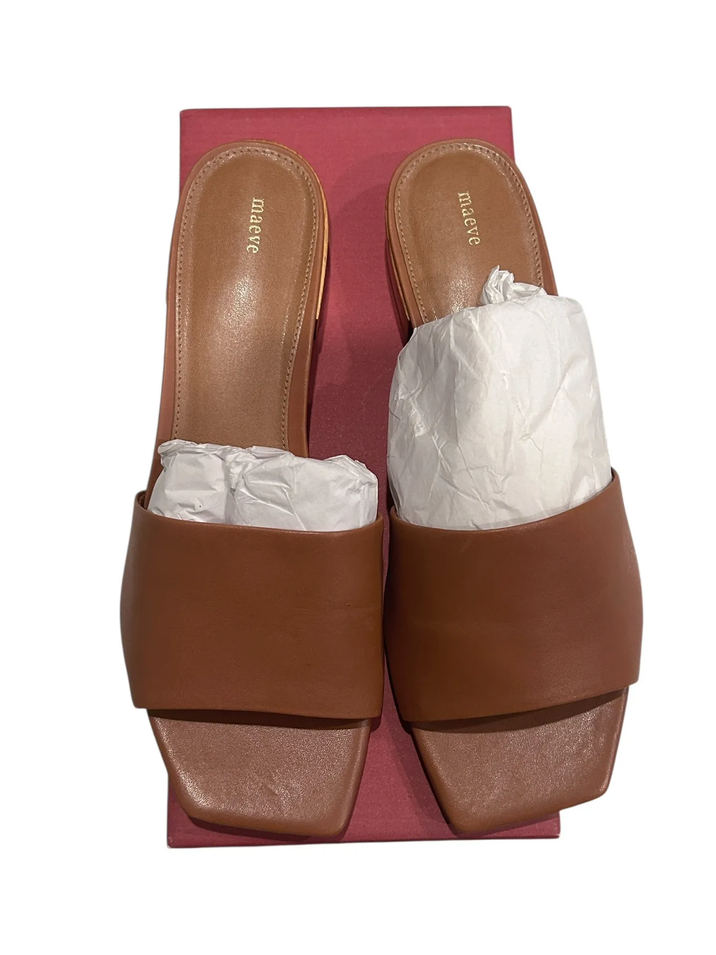 The Coralie Mule  Leather Tan Slide Sandals by Maeve size US 9.5 (40) Brand New - Image 7