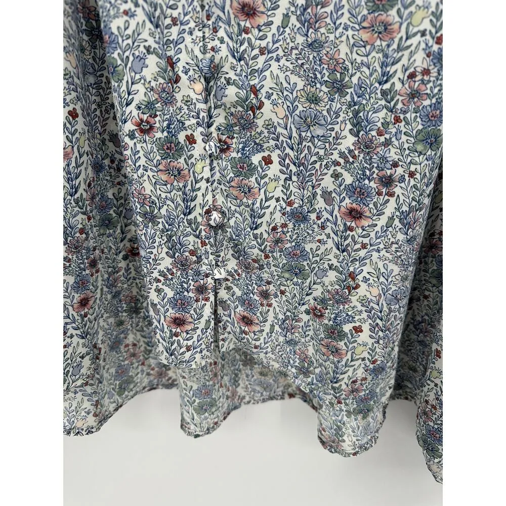 Rose + Olive Womens Floral Button Front Blouse Size XL Collar Feminine Career - Image 3