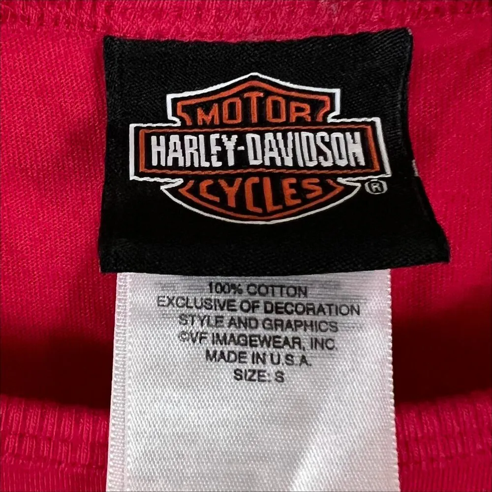Harley Davidson of Charlotte NC Bright Pink Women's Tee Top Size Small - Image 6