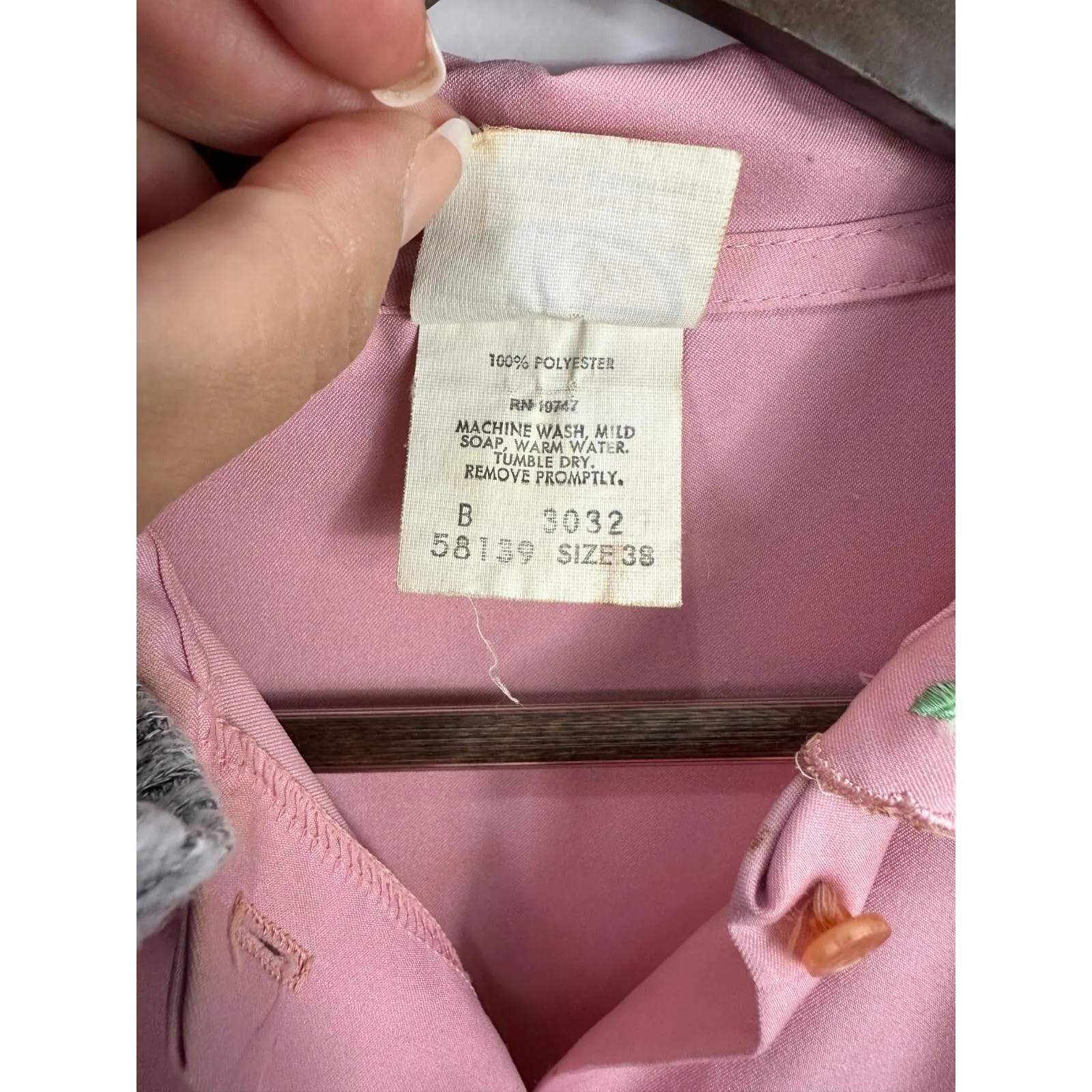 Vintage Land N Sea Blouse M Pink Floral Embroidered Cottage Western‎ 80s Prairie Size M - Image 4