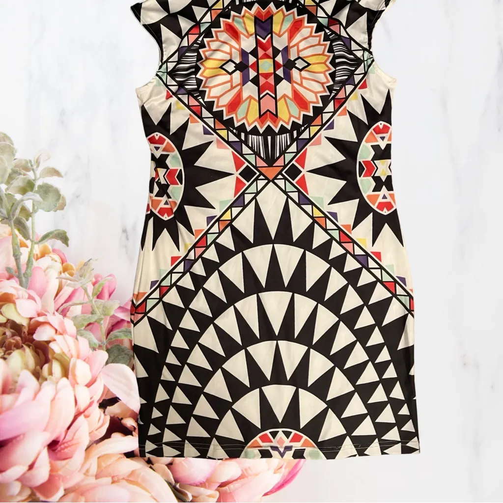 Kaige Nina Tribal Print Stretch Dress with Geometric Patterns NWT Black Size XXL - Image 6
