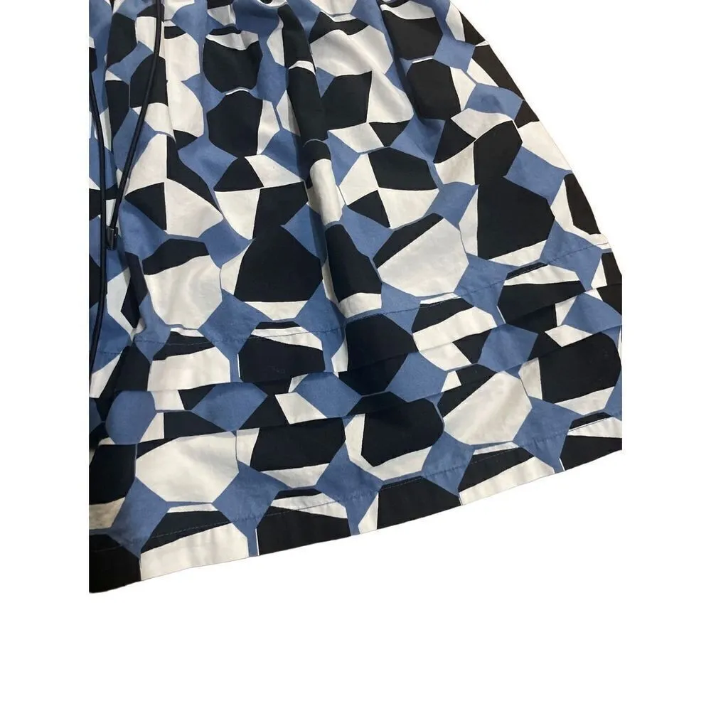 Kate Spade Saturday blue white geometric skater skirt sz 4 - Image 6