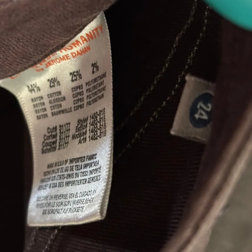 NWT Citizens of Humanity Logan Moto Pants Sz 24 Brown Low Rise Skinny Grunge - Image 6