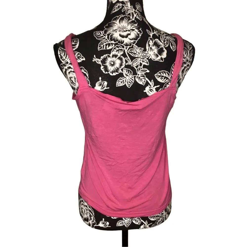 Vintage Worthington Petite Sequin Tank Top Everyday Coastal Beach Preppy Lace - Image 2