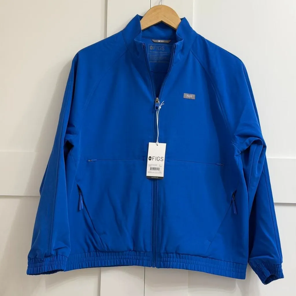 Figs Sydney Scrub Jacket in Royal Blue, Size Small - Image 10