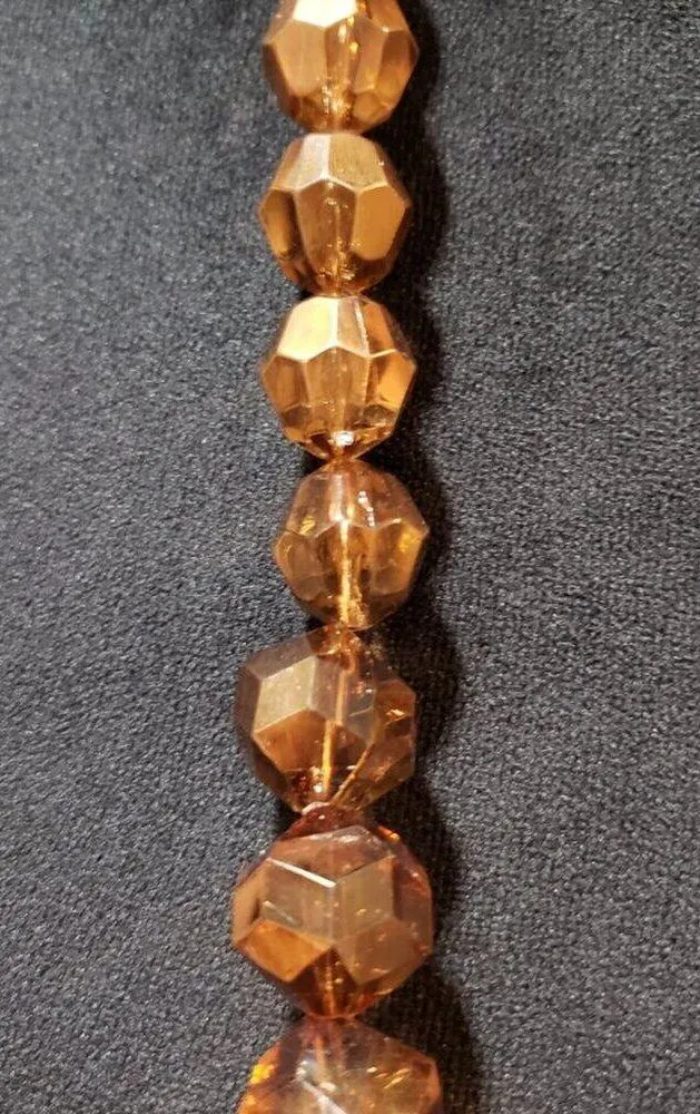 Mixit Womens Fashion Brown Crystel Beaded Long Rondelle Necklace Lobster Clasp - Image 5