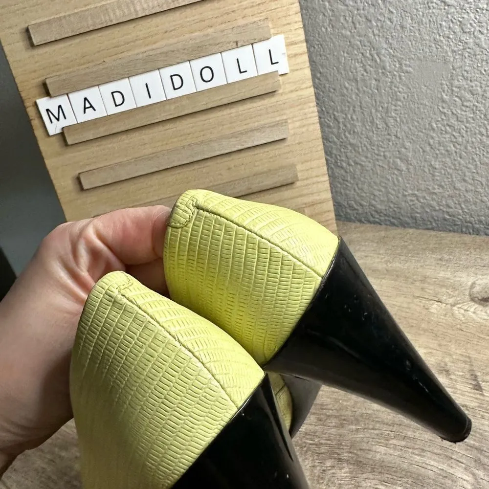 Kenzo Women’s 37 Yellow/Lime Green Heels Size 7 - Image 8