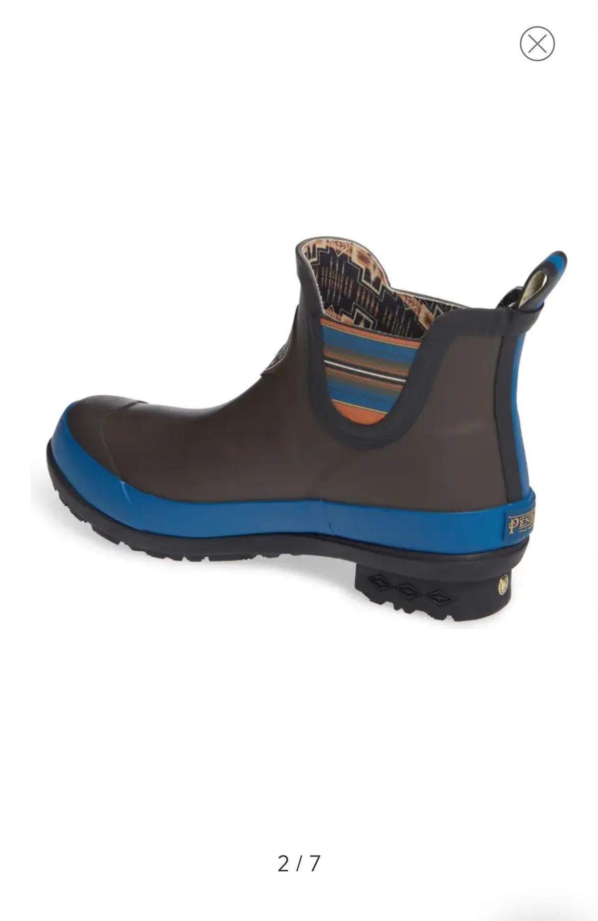 Pendleton Dark Gray Olympic National Park Rubber Rain Snow Boots Chelsea Booties - Image 2