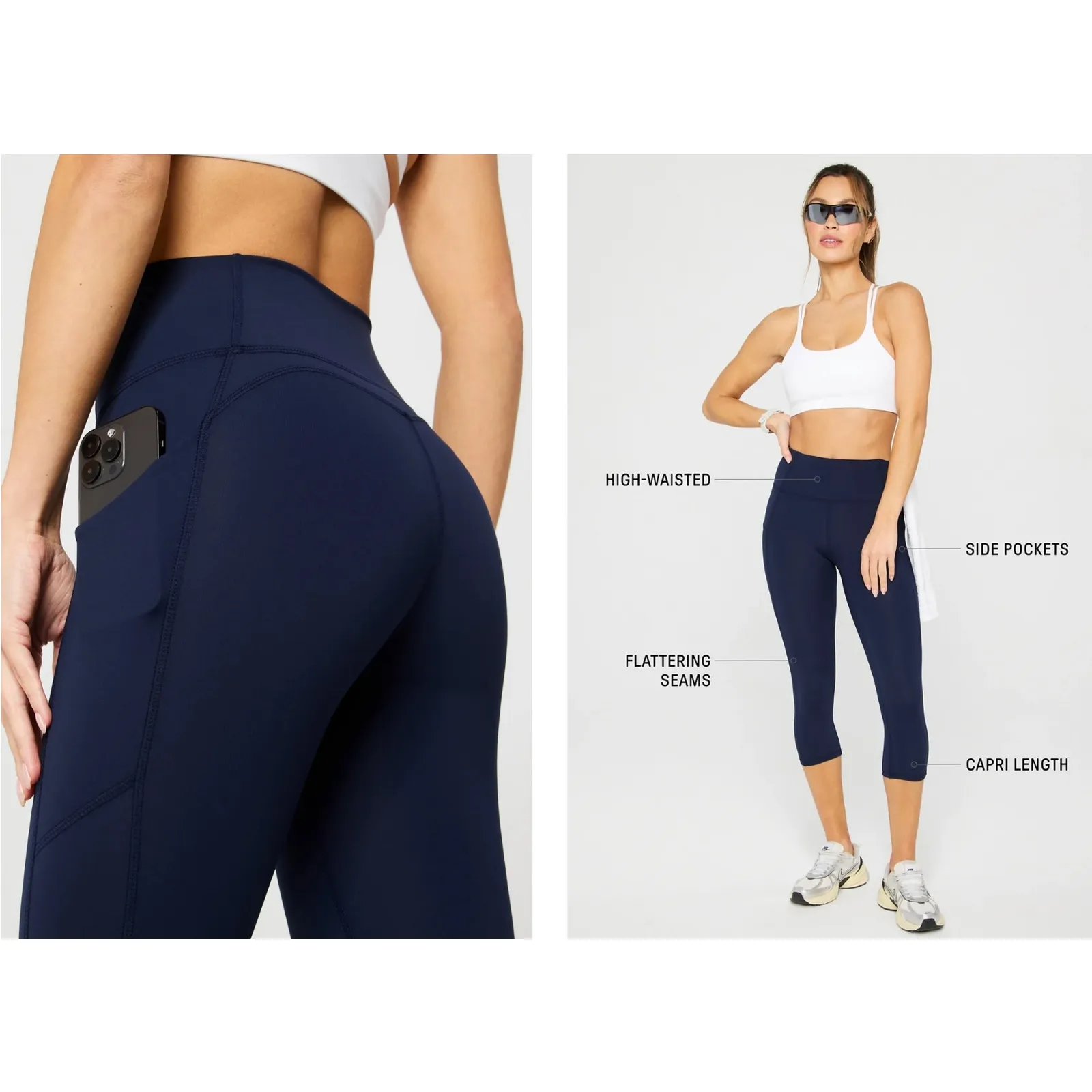 Fabletics Oasis High Waisted 7/8 Legging Womens Size Medium 8 Deep Navy NWT - Image 2