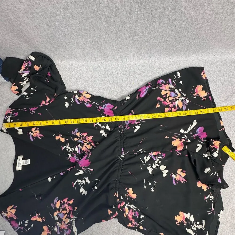 Arizona Jean Co. Women's 2XL Floral Romper Black Long Sleeve Casual NWT - Image 11
