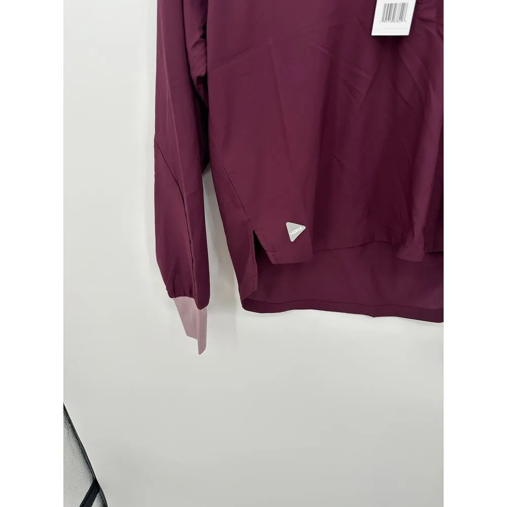 Hoka  Womens 1/2 Zip Wind Shell Pullover Size Medium NWT Purple Running Training - Image 5