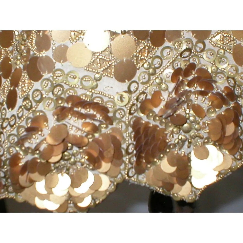 New Womens 10 NWT Matthew Williamson Designer Dress Gold Sequin Sleeveless Beads - Image 9