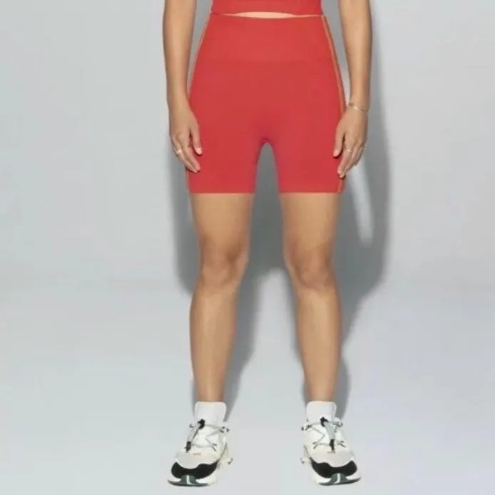 Adidas IVY PARK High Waist Bike Short in Real Coral - Image 12