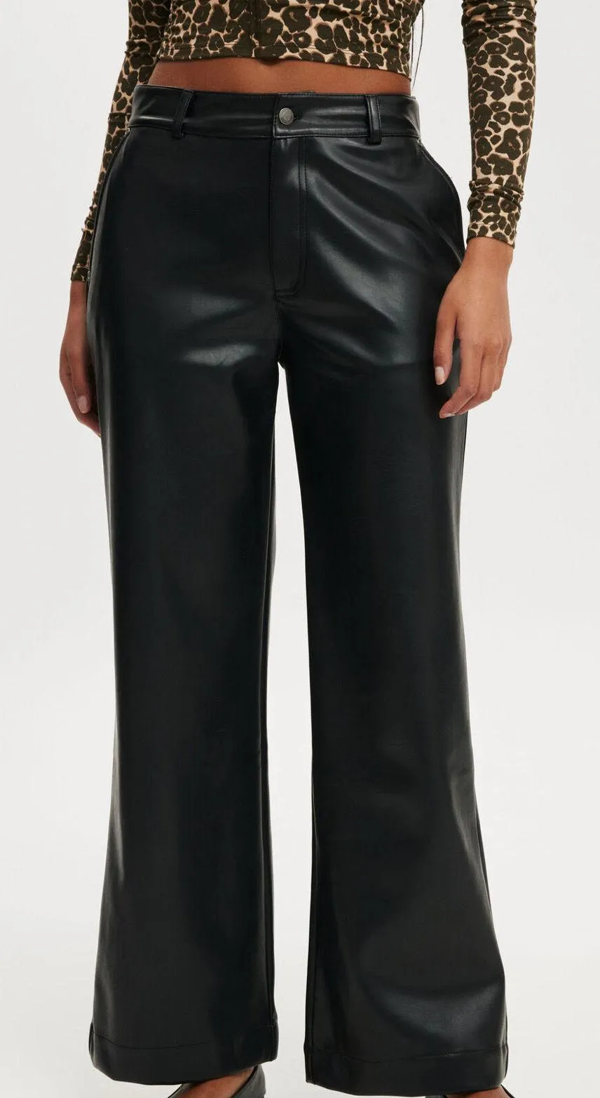 Cotton On Leather Pants - Image 4