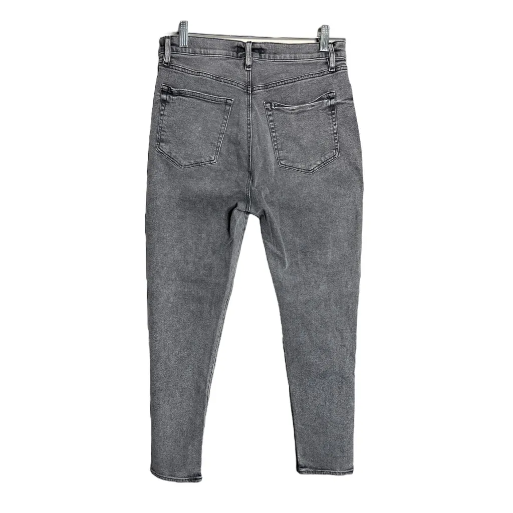 Loft The Skinny Jeans Gray Wash Exposed Button Fly Fading Whiskering High‎ Rise - Image 2