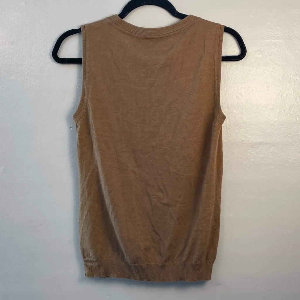 Escada Tan Knit skeeveless sweater size 36 Brown - Image 6