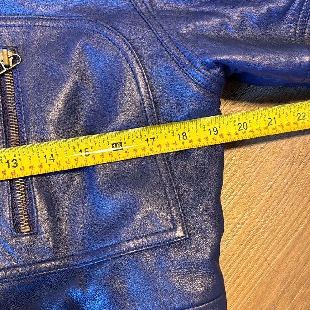 Georgetown leather design ladies soft leather jacket coat size small Y2K retro Purple - Image 6