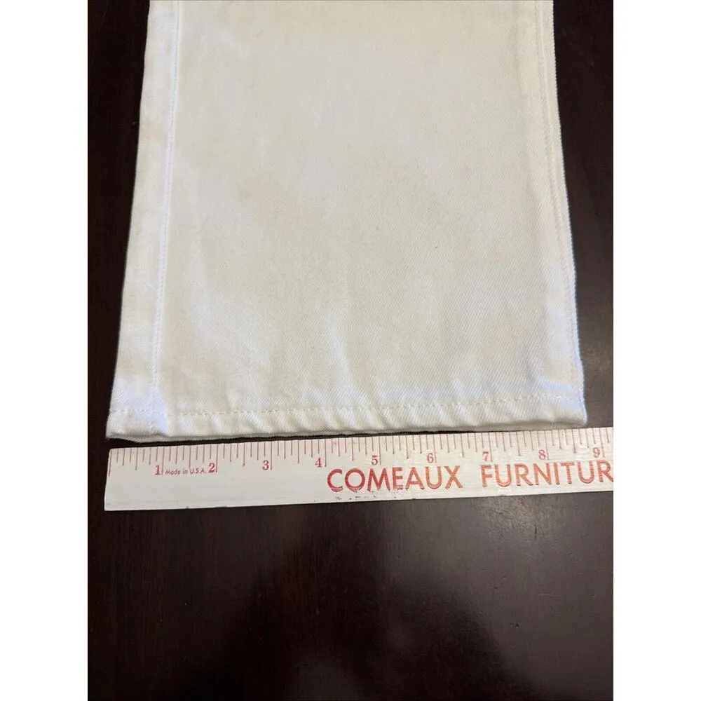 Chelsea & Violet Jeans High Rise Dad White Denim Distressed Size 28 - Image 12