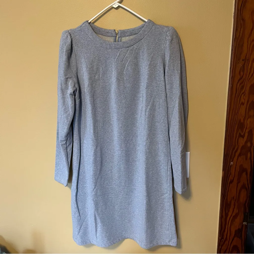 Elegant Light Blue Sweatshirt Dress - Image 2