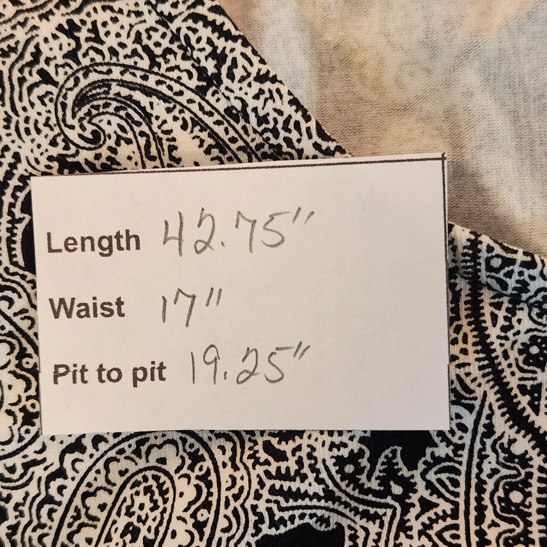 Lands' End Black Paisley Dress NWOT Sz Large Casual Wedding Guest Dress - Image 4