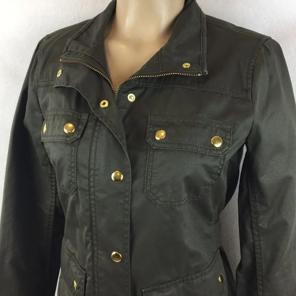 J Crew Army Green Urban Streetwear Utility Long Sleeve Jacket Coat S - Image 6