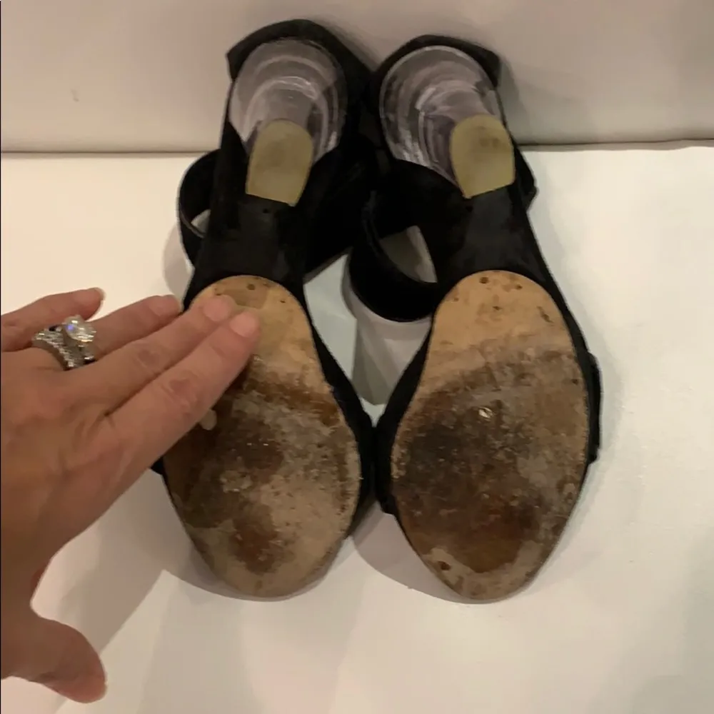 Donna Karan Collection Black Suede Heels - Image 7