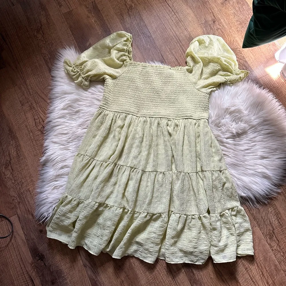 ARULA Clarisse Light Green Smocked Mini Dress Size 1X - Image 3