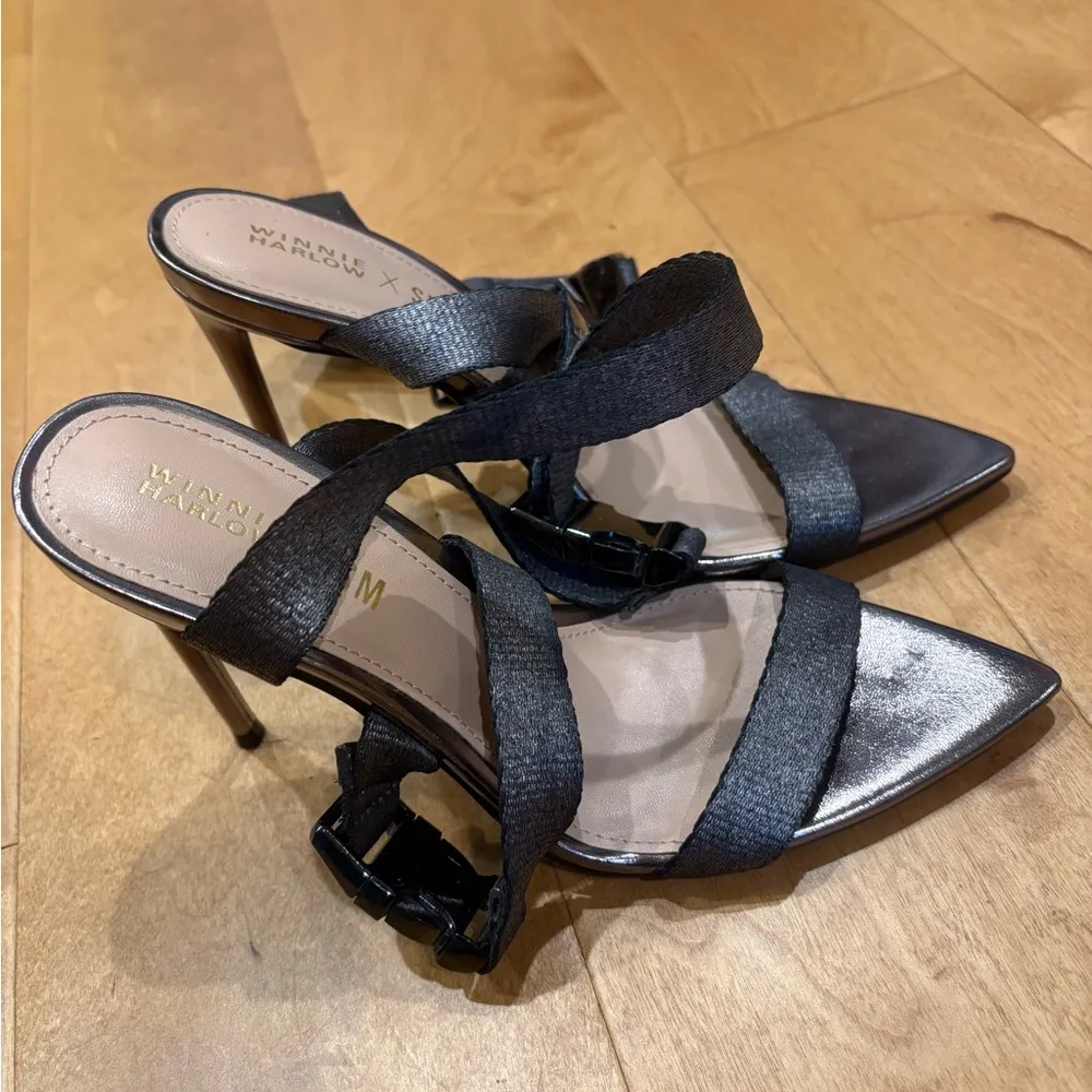 Steve Madden x Winnie Harlow Rum punch stiletto heel sandals 6.5 gray - Image 3