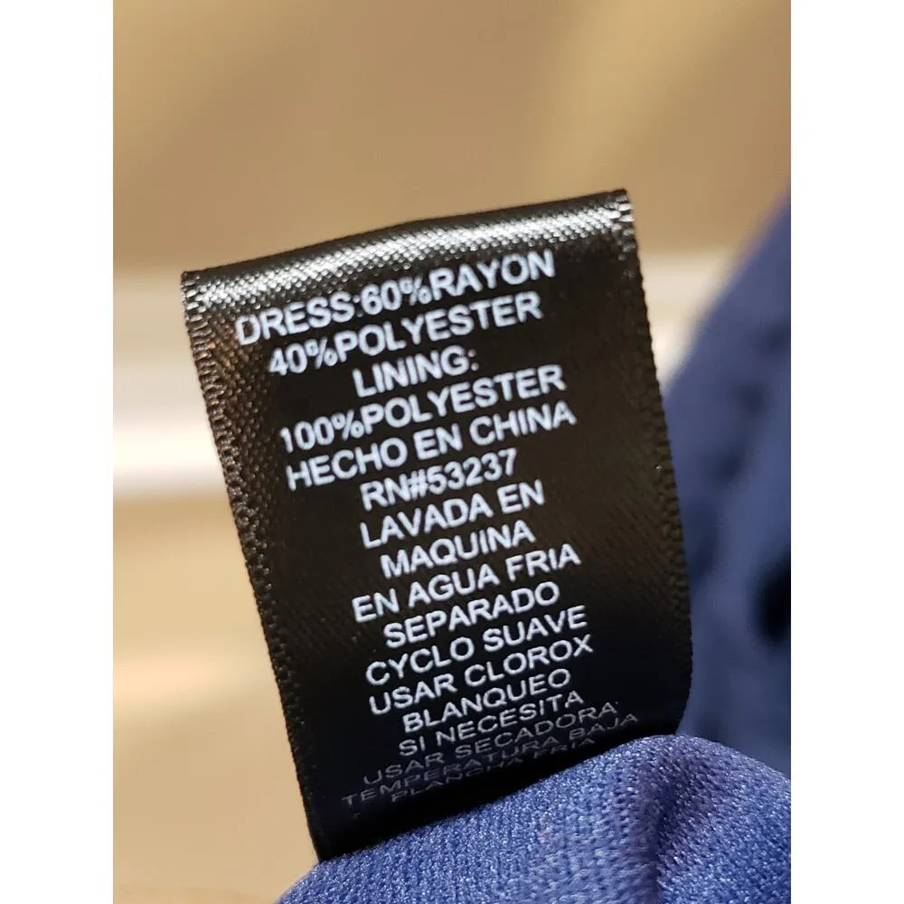 Mlle Gabrielle Maxi Dress Women's Size 2X Blue Rayon Keyhole Hi-Low Sleeveless - Image 6