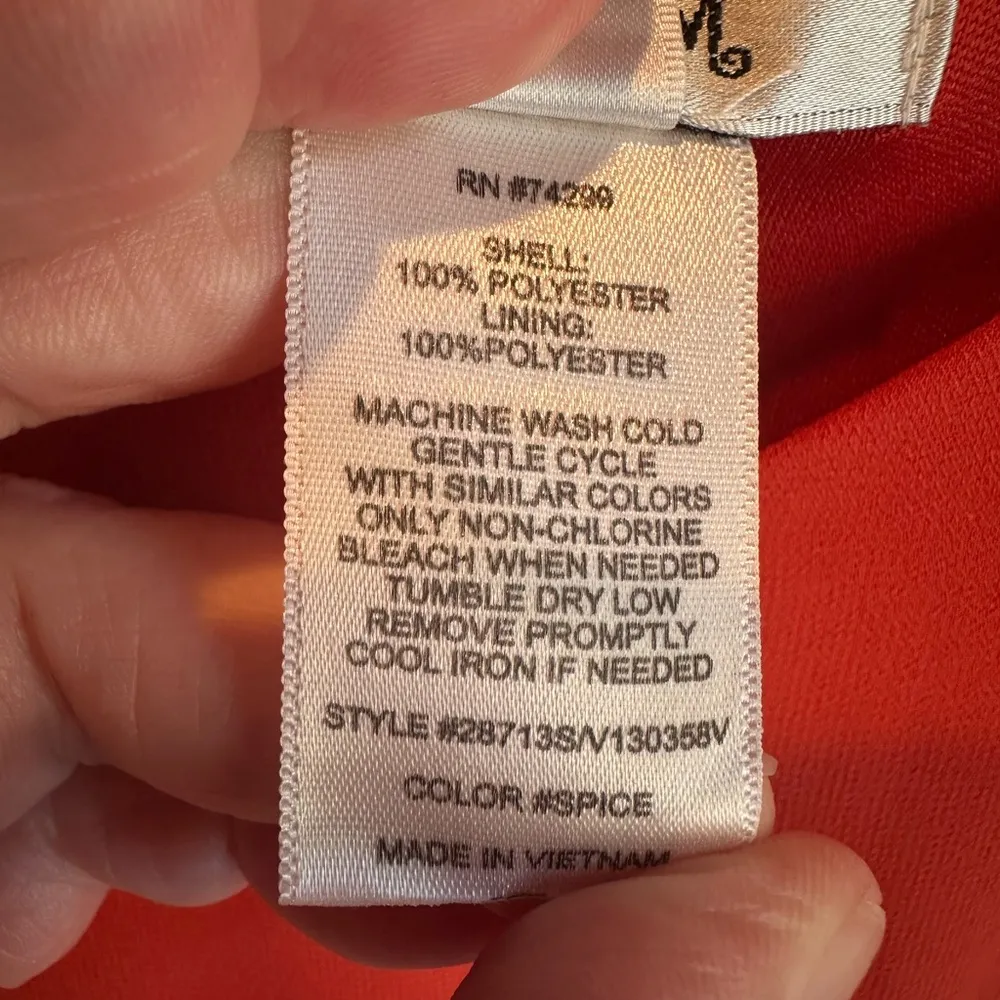 Sweet Storm Juniors Medium Coral Flutter Sleeve Dress Elastic Waist - Image 4