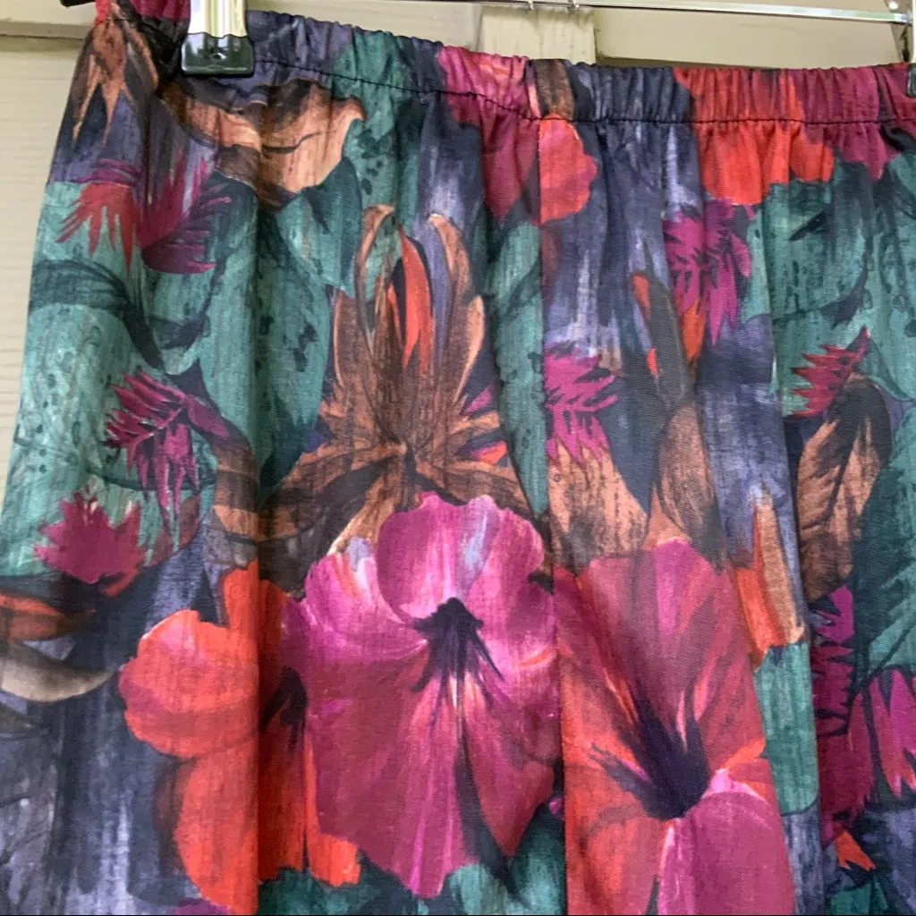 VINTAGE Layered Ruffle Skirt‎ Jewel Tones Elastic Purple Size XS - Image 4