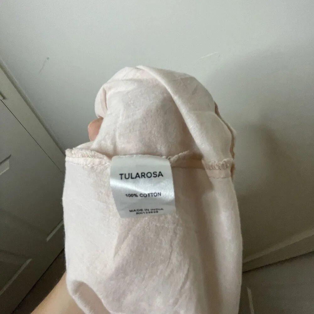 Tularosa Payton Pale Pink Mini Dress Boho Fit Flare Long Sleeve Lace Size Small - Image 11