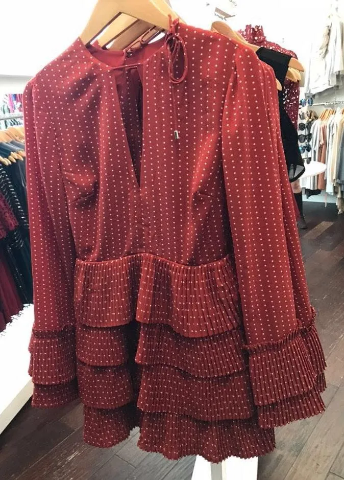 Burnt Orange Ruffle Dress Size 2 - Image 2