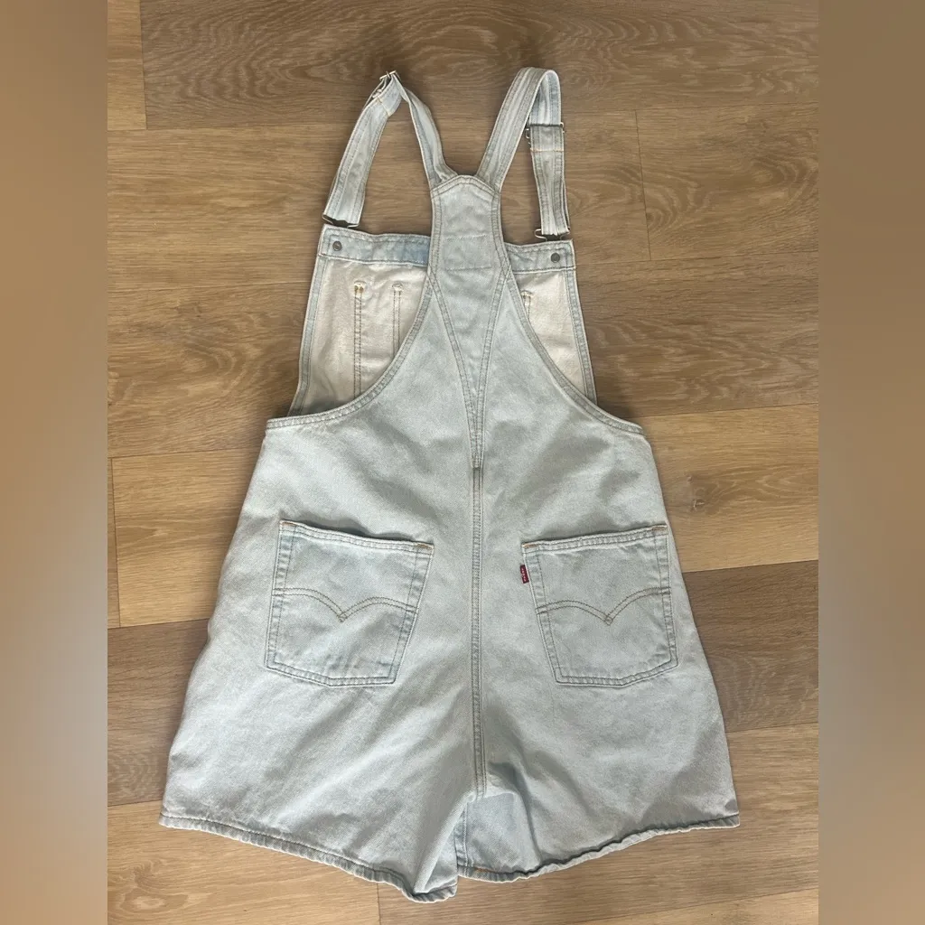 Levi's Levi’s Light Wash Denim Short Overalls - Size M (Approx.) - Image 6