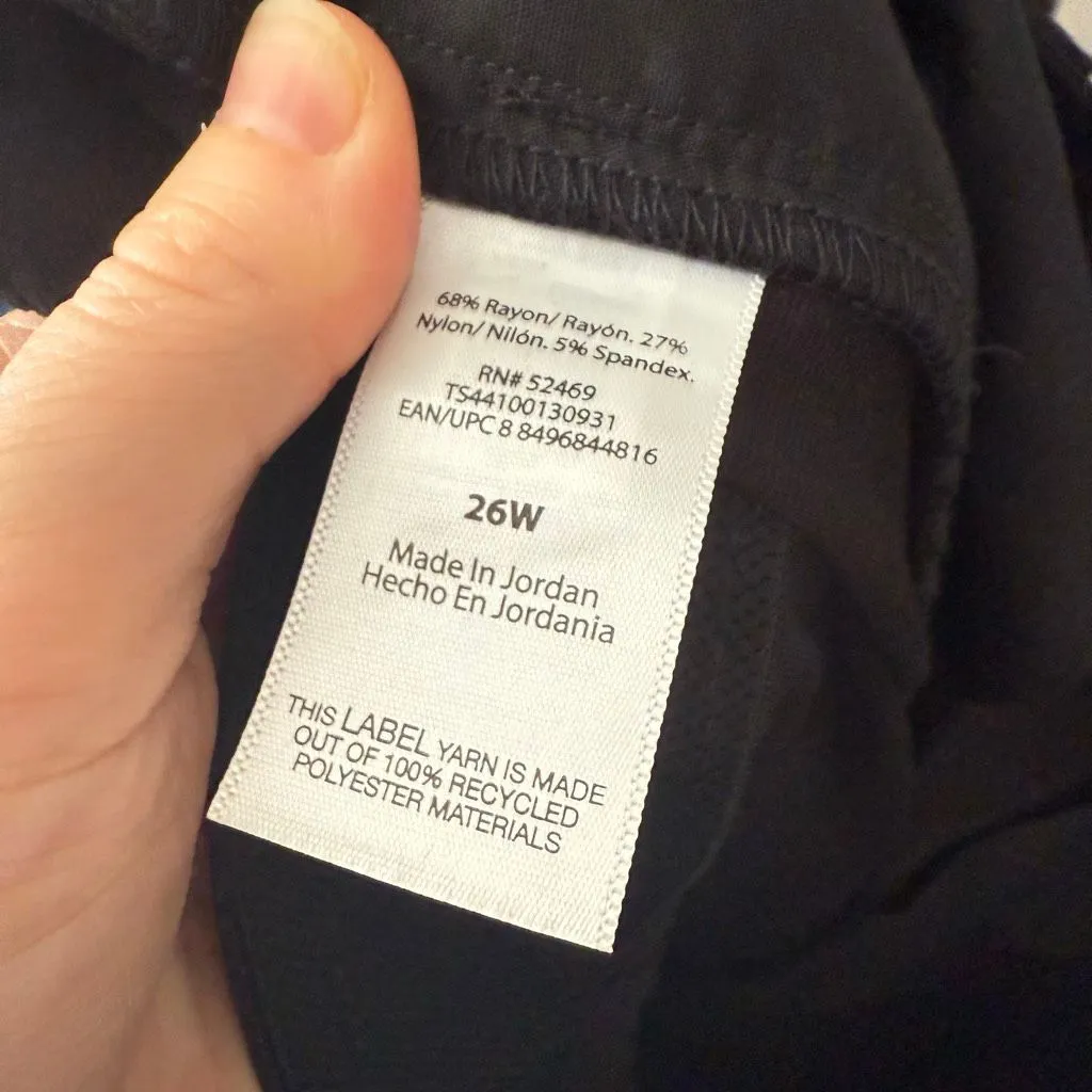 Terra & Sky Women’s 26W Black Pull on Stretchy Pants New Plus Size - Image 7