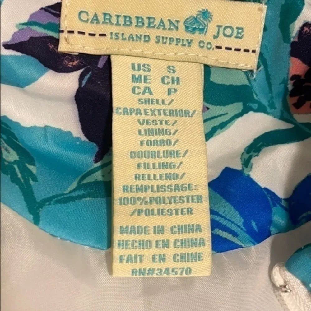CARIBBEAN JOE Vest Floral full zipper outerwear new Size small - Image 2