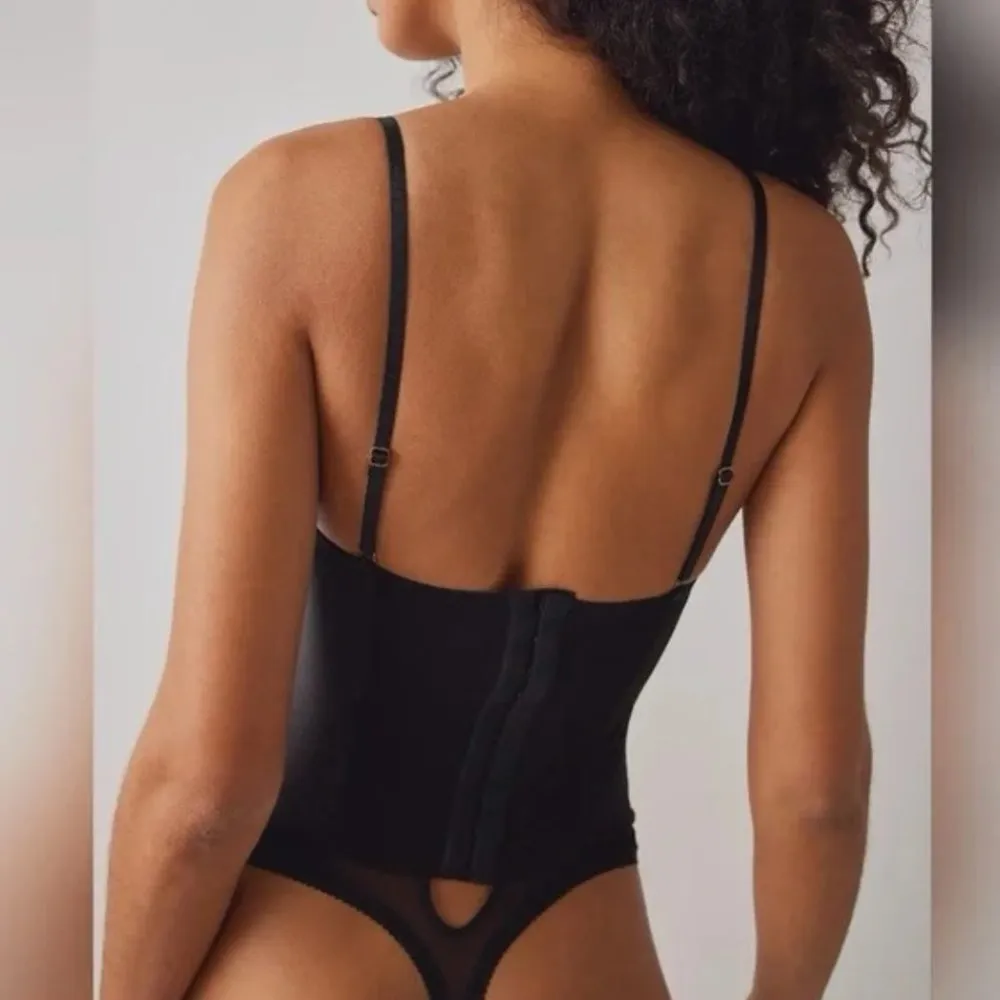 NWOT Free People Black Good Luck Charm Bodysuit In Black - Image 2