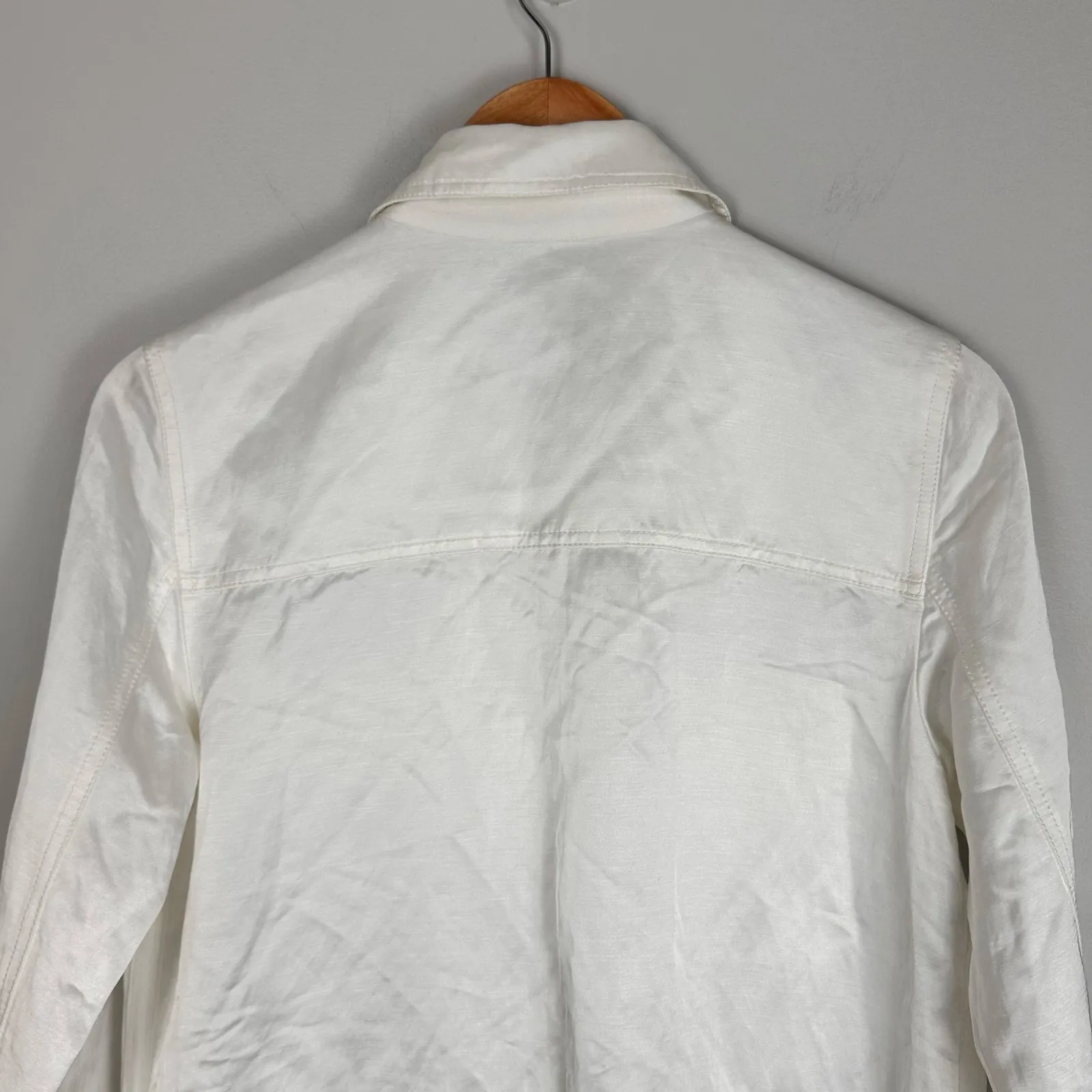 Worth New York Ida Linen blend Oversized Chore Jacket White Size 2 NWT - Image 14