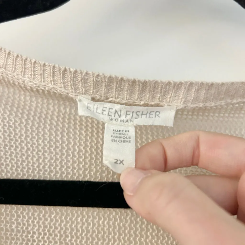 Eileen Fisher 100% Organic Linen Woven Tunic in Cream S16LWH Size 2X - Image 3