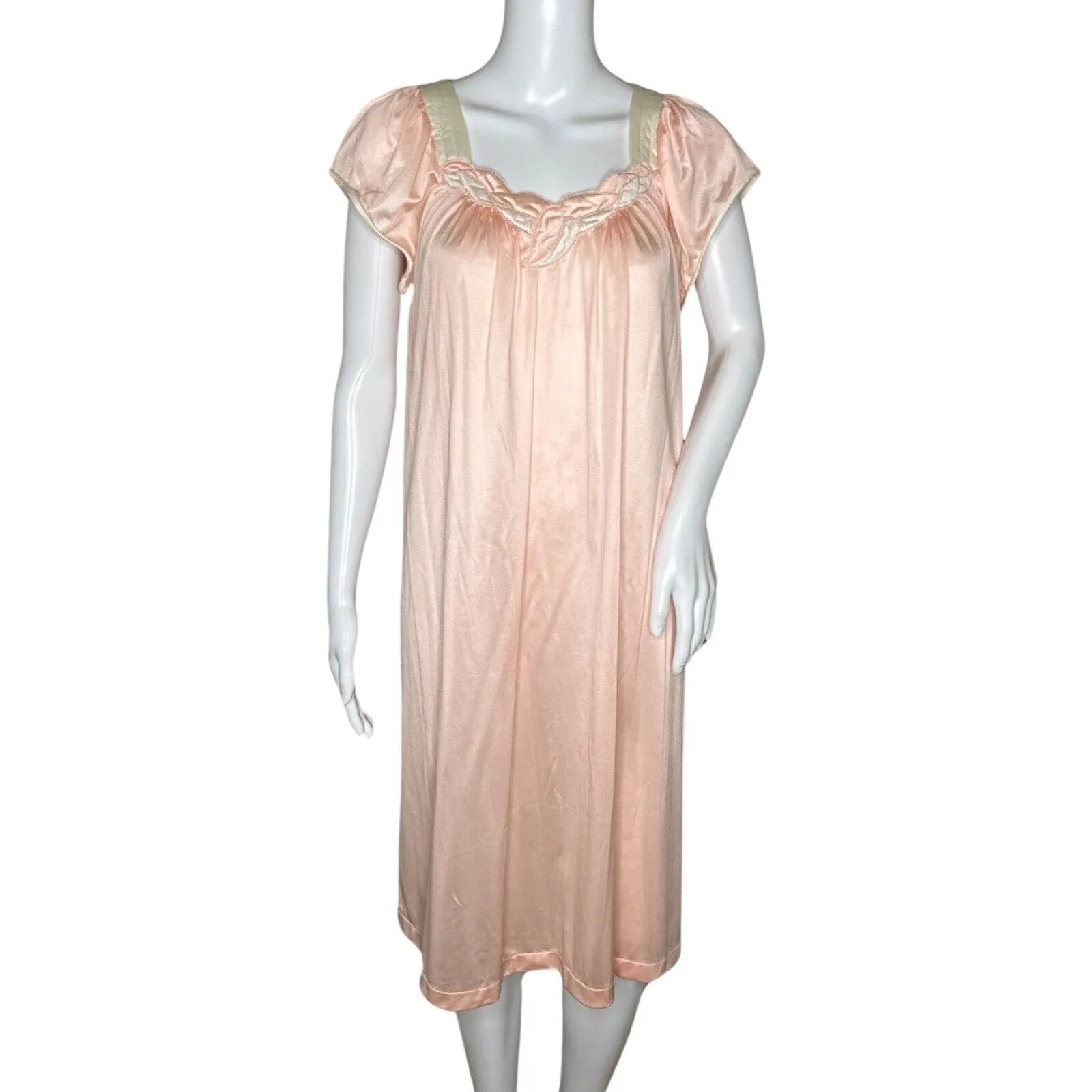 Vintage Vanity Fair Nightgown Set Womens Small Pink Bohemian Grandmacore Granny - Image 6