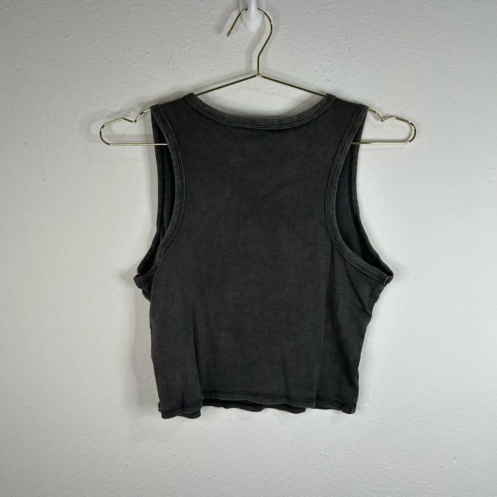 Homegirl Society Desert Bloom Graphic Crop Tank Top Black Washed – Size XL Gray - Image 3