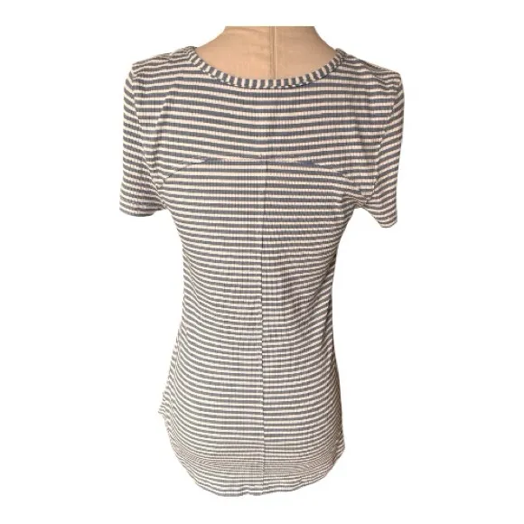 Free People Frenchie knit top with a striped pattern and cut-out neckline Large - Image 3