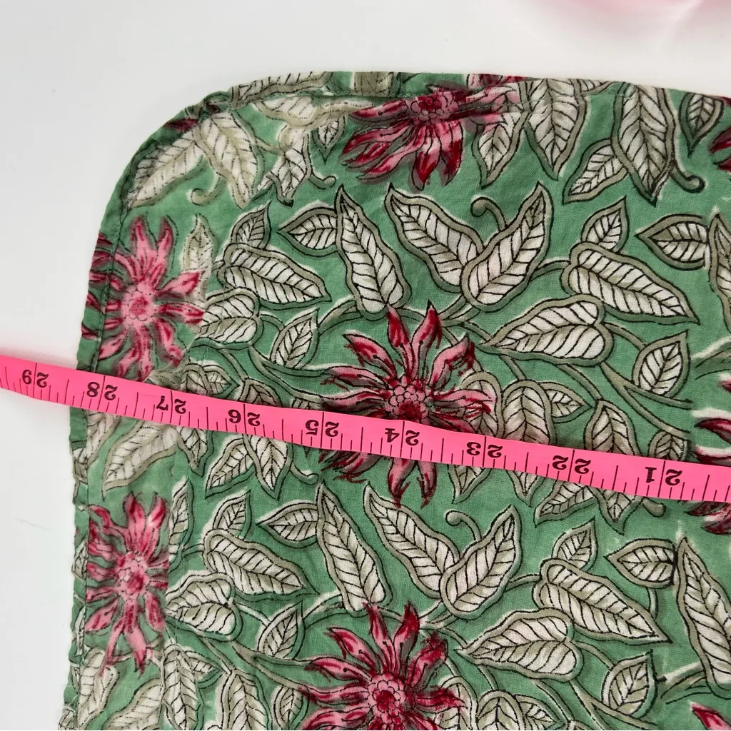 Madison Mathews floral block print popover top sz S Green - Image 6