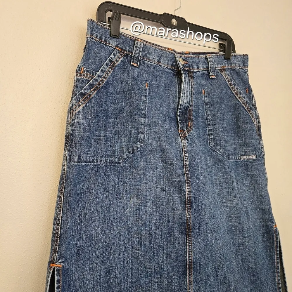 Vintage 00's Lucky Brand Denim Maxi Skirt - Image 2
